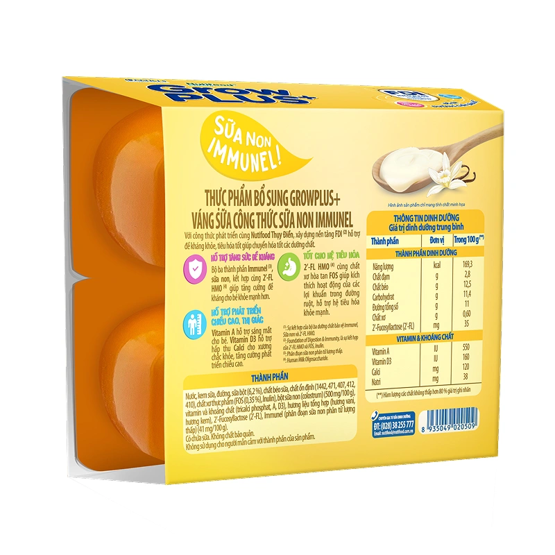 Lốc 4 hũ váng sữa Nutifood Immunel vị vani 55g (từ 6 tháng) 2