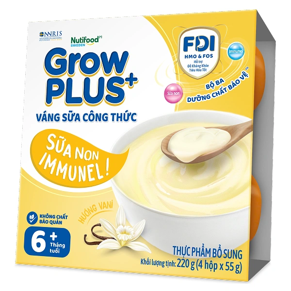 Lốc 4 hũ váng sữa Nutifood Immunel vị vani