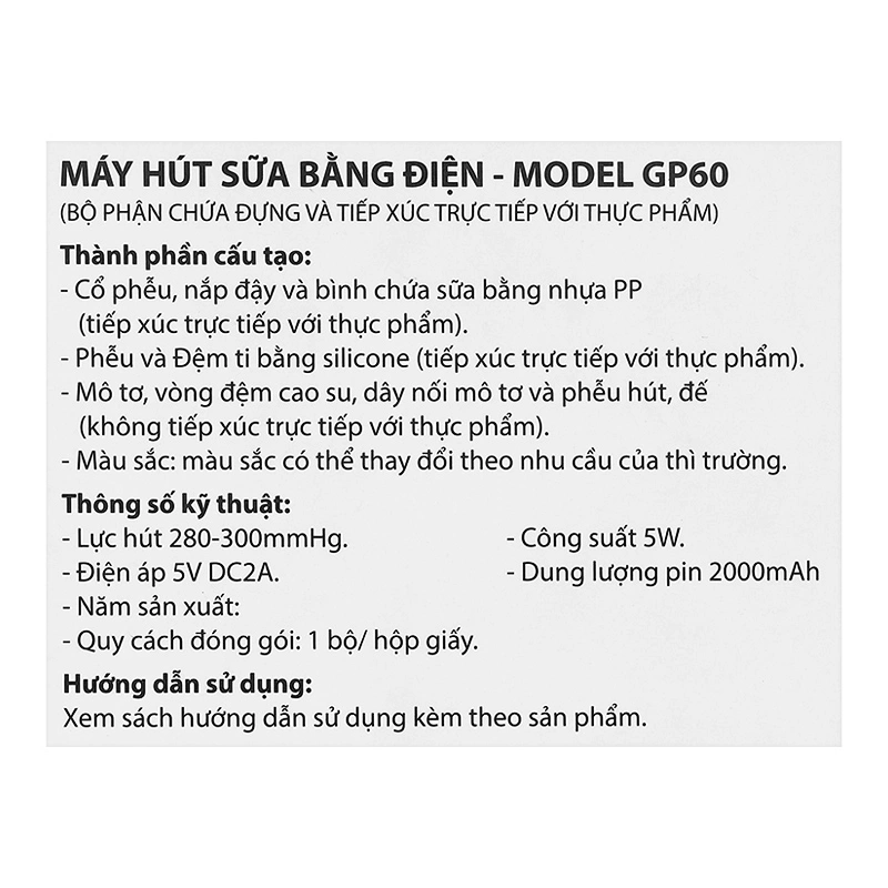 Máy hút sữa điện đôi Gluck Baby GP60 16