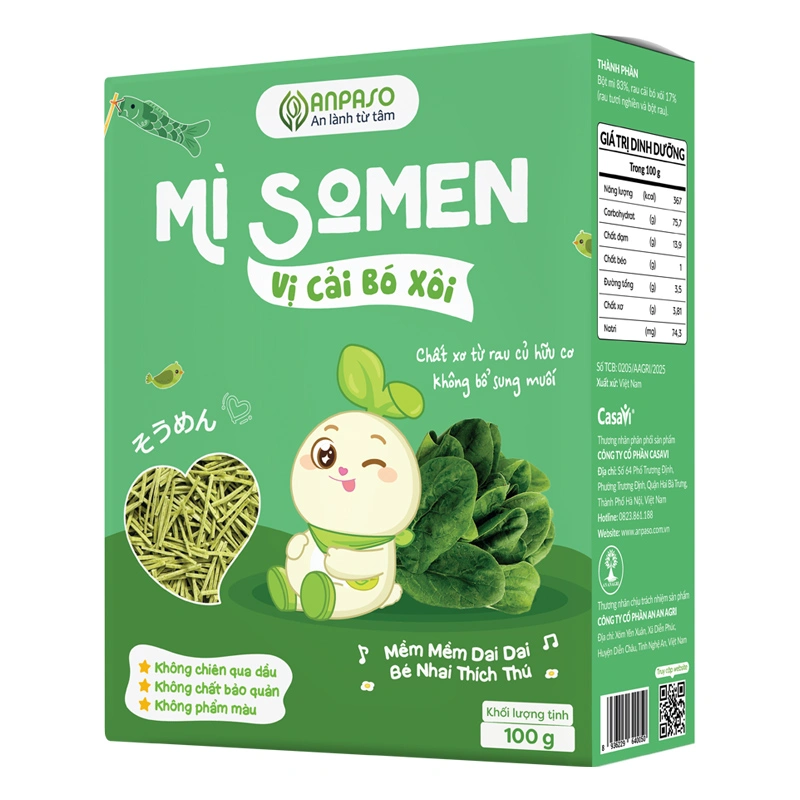 Mì somen rau củ Anpaso 100g (từ 6 tháng) - Giao bao bì ngẫu nhiên 10