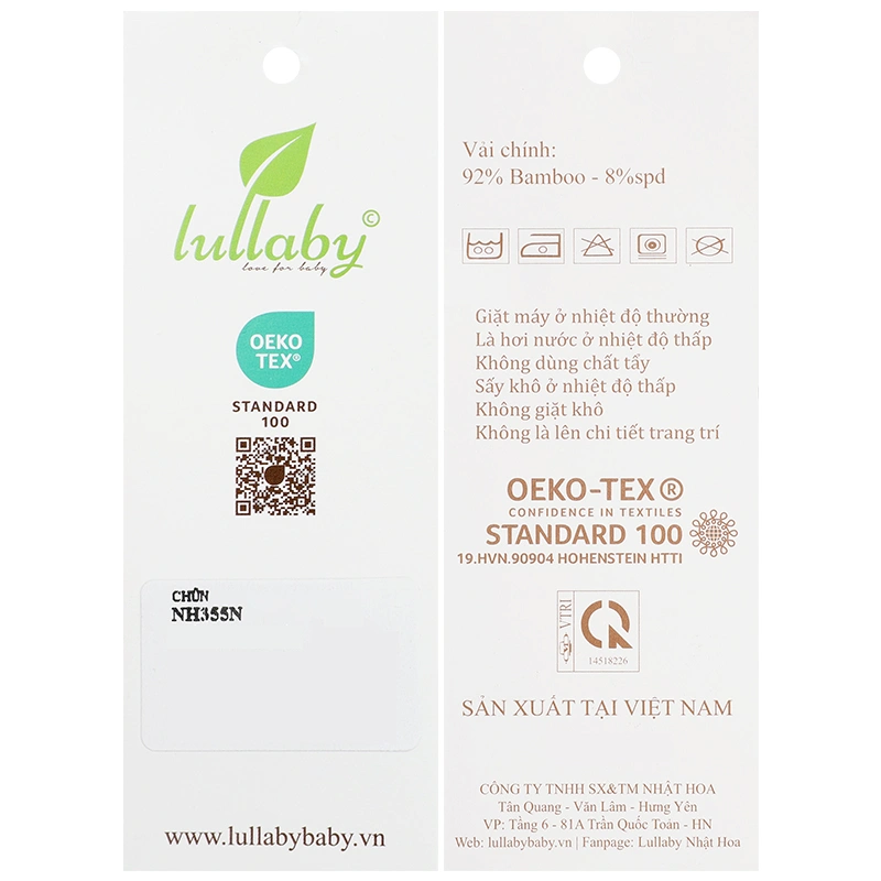 Nhộng chũn có khóa in cua cá Lullaby NH355N 1 - 3 tháng màu trắng 14