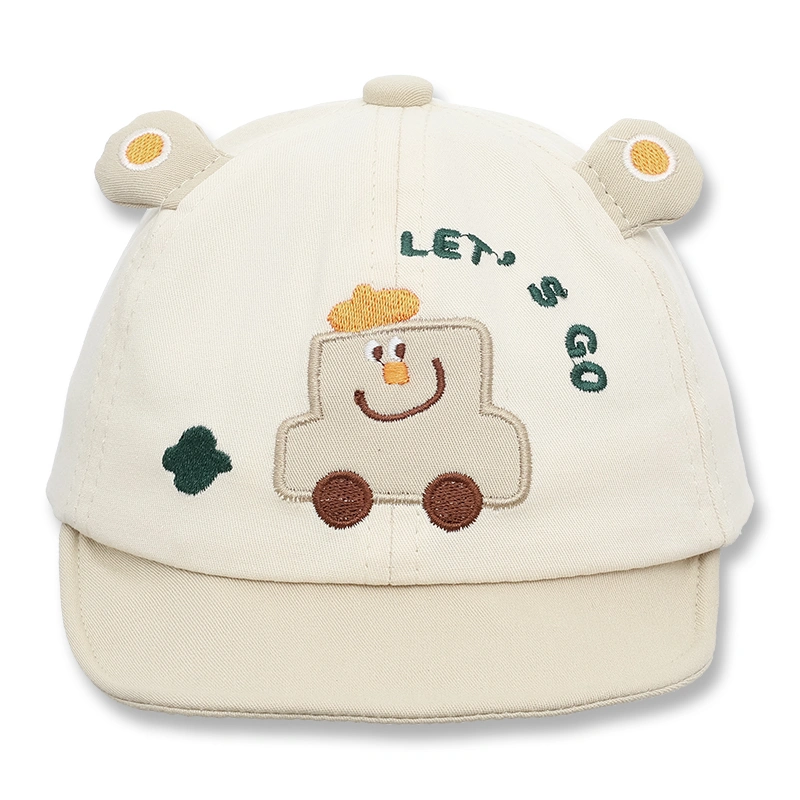 Nón kết cho bé TOP KIDS thêu ô tô LET'S GO màu be 2