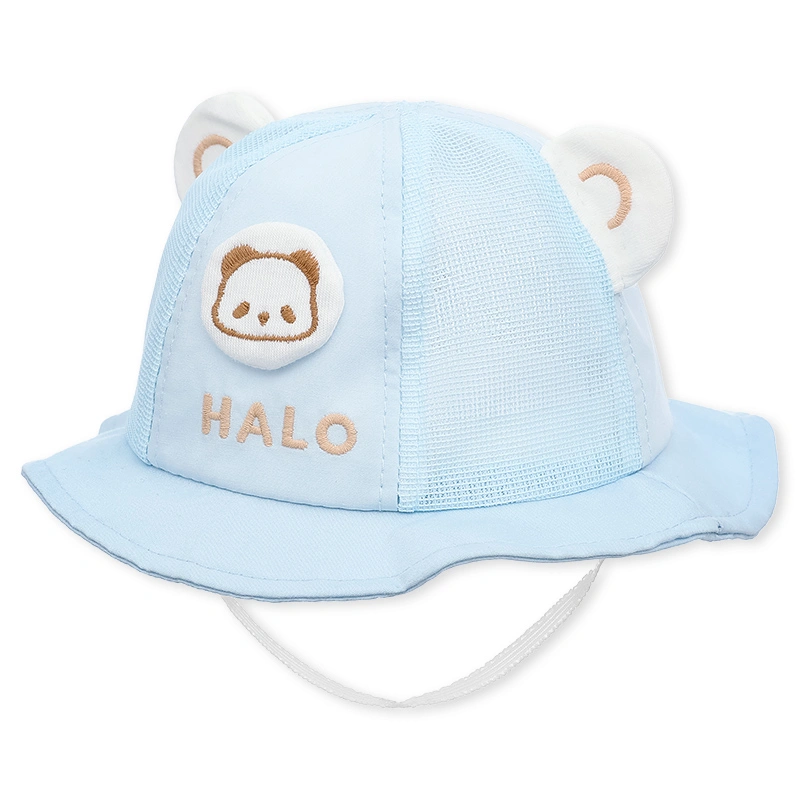 Nón vành cho bé TOP KIDS thêu gấu HALO màu xanh dương 2