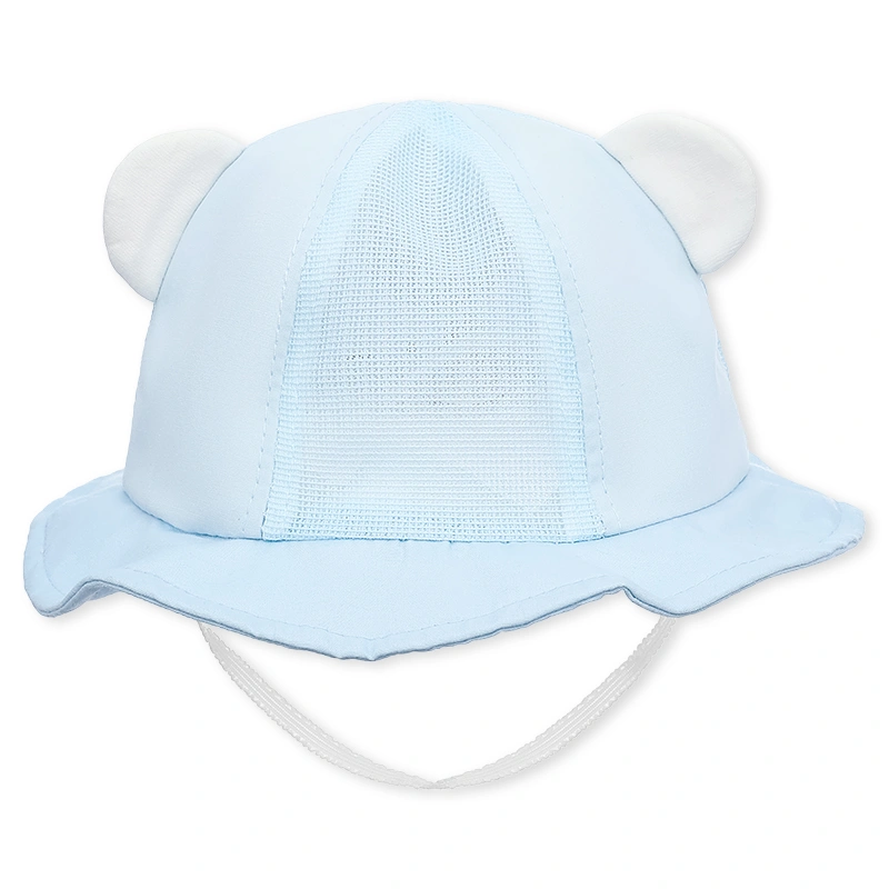 Nón vành cho bé TOP KIDS thêu gấu HALO màu xanh dương 4