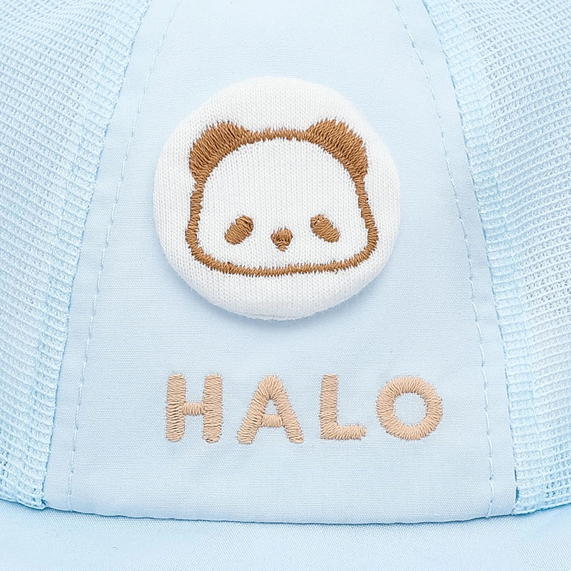 Nón vành cho bé TOP KIDS thêu gấu HALO màu xanh dương 5