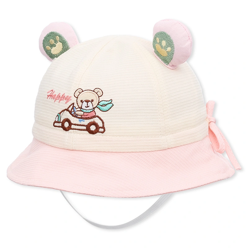 Nón vành cho bé TOP KIDS thêu ô tô Happy màu vàng - be 18