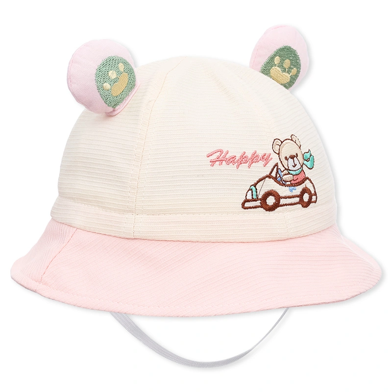 Nón vành cho bé TOP KIDS thêu ô tô Happy màu vàng - be 19