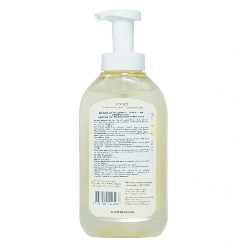 Nước rửa bình sữa BZU BZU chai 500 ml hương chanh 2