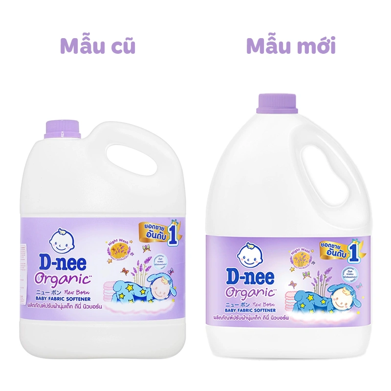 Nước xả quần áo cho bé D-nee Xanh hương phấn can 2.8 lít - Giao bao bì ngẫu nhiên 8