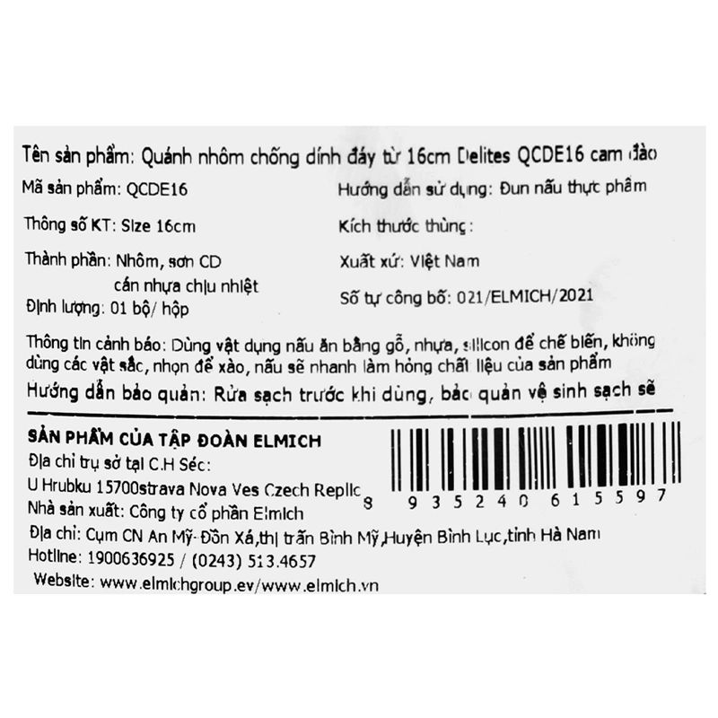 Quánh nhôm chống dính nắp kính 16 cm Delites QCDE16 12