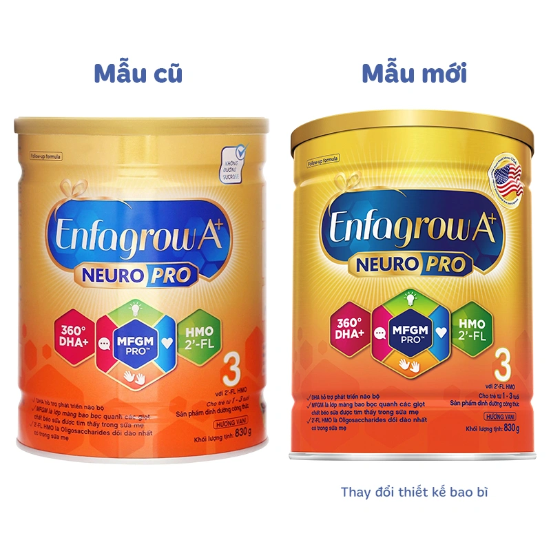 Sữa bột Enfagrow A+ Neuropro số 3 hương vani 1.7 kg (1 - 3 tuổi) - Giao bao bì ngẫu nhiên 8