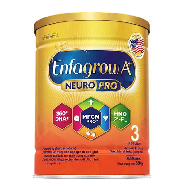 Sữa bột Enfagrow A+ Neuropro số 3 hương vani 830g (1 - 3 tuổi) - Giao bao bì ngẫu nhiên 1
