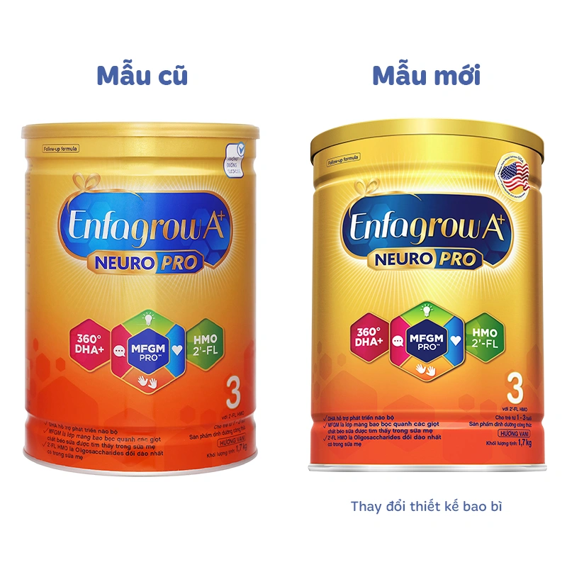 Sữa bột Enfagrow A+ Neuropro số 3 hương vani 1.7 kg (1 - 3 tuổi) - Giao bao bì ngẫu nhiên 2