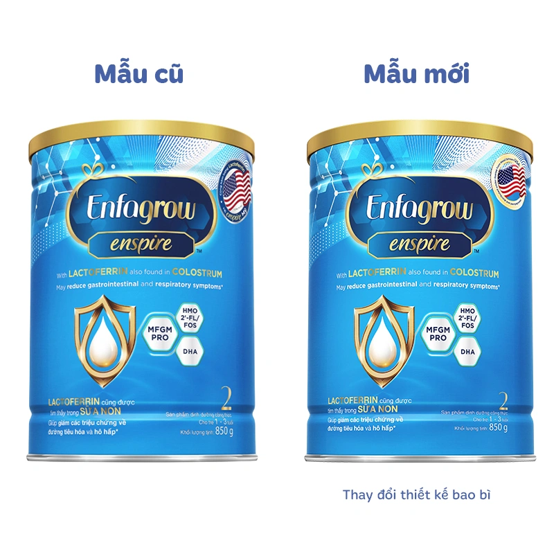 Sữa bột Enfagrow Enspire số 2 850g (1 - 3 tuổi) - Giao bao bì ngẫu nhiên 2