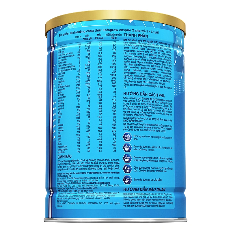 Sữa bột Enfagrow Enspire số 2 850g (1 - 3 tuổi) - Giao bao bì ngẫu nhiên 4