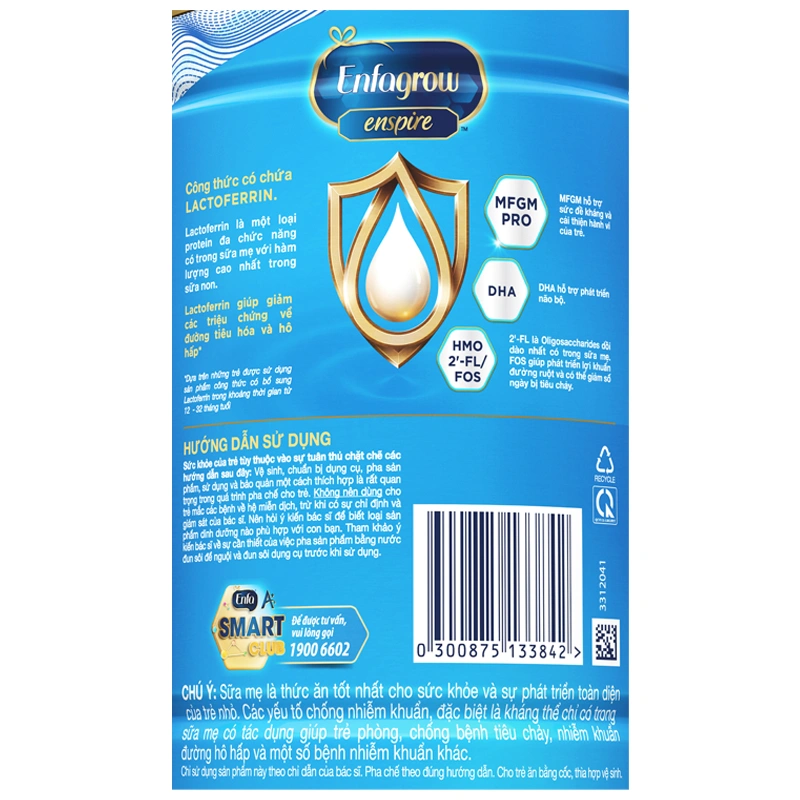 Sữa bột Enfagrow Enspire số 2 850g (1 - 3 tuổi) - Giao bao bì ngẫu nhiên 5