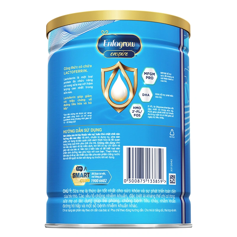 Sữa bột Enfagrow Enspire số 3 850g (2 - 6 tuổi) - Giao bao bì ngẫu nhiên 3