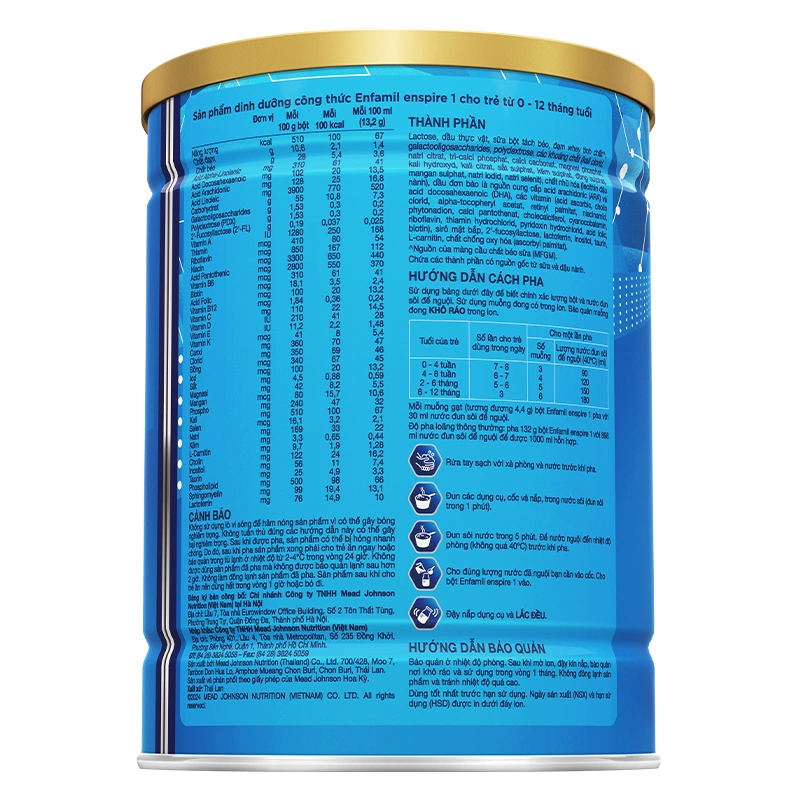 Sữa bột Enfamil Enspire số 1 850g (0 - 12 tháng) 15