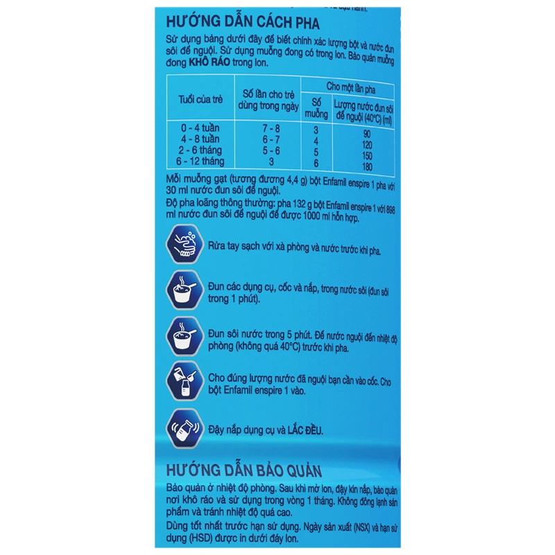 Sữa bột Enfamil Enspire số 1 850g (0 - 12 tháng) 19