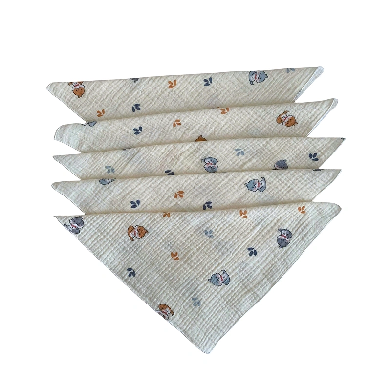 Set 5 cái khăn sữa muslin Bessla 2 lớp 27x27 cm - Gấu 7