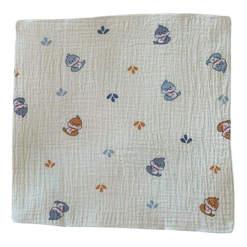 Set 5 cái khăn sữa muslin Bessla 2 lớp 27x27 cm - Gấu 8