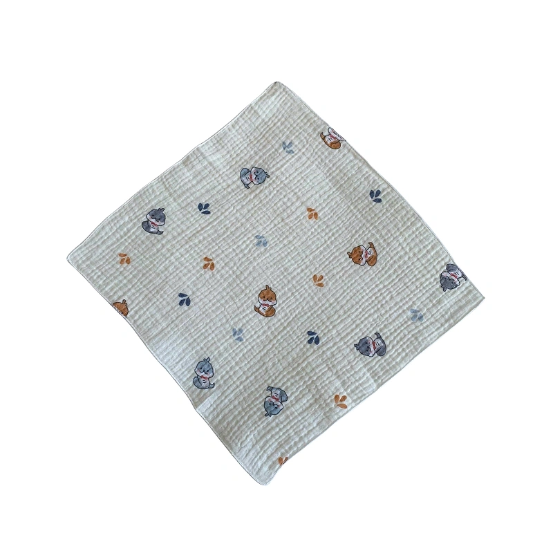 Set 5 cái khăn sữa muslin Bessla 2 lớp 27x27 cm - Gấu 9