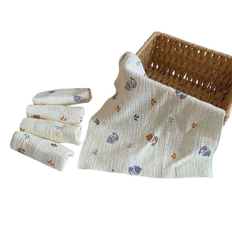 Set 5 cái khăn sữa muslin Bessla 2 lớp 27x27 cm - Gấu 11