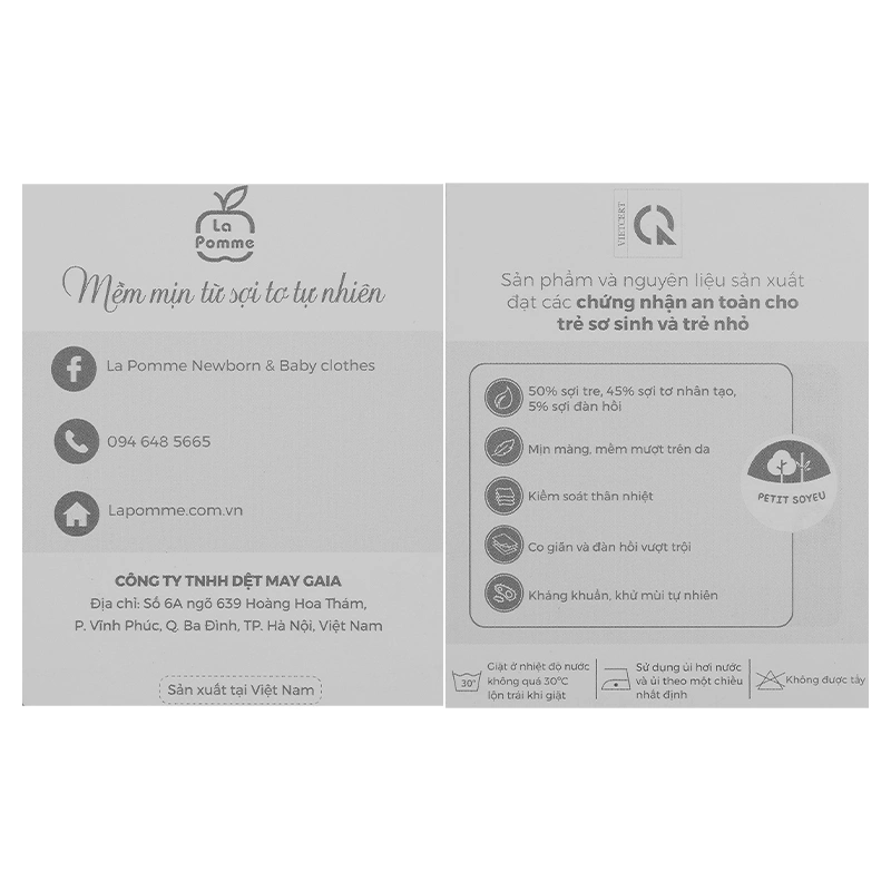 Set bao tay, bao chân hoa nhỏ ngọt ngào La Pomme màu be (0 - 3 tháng) 11