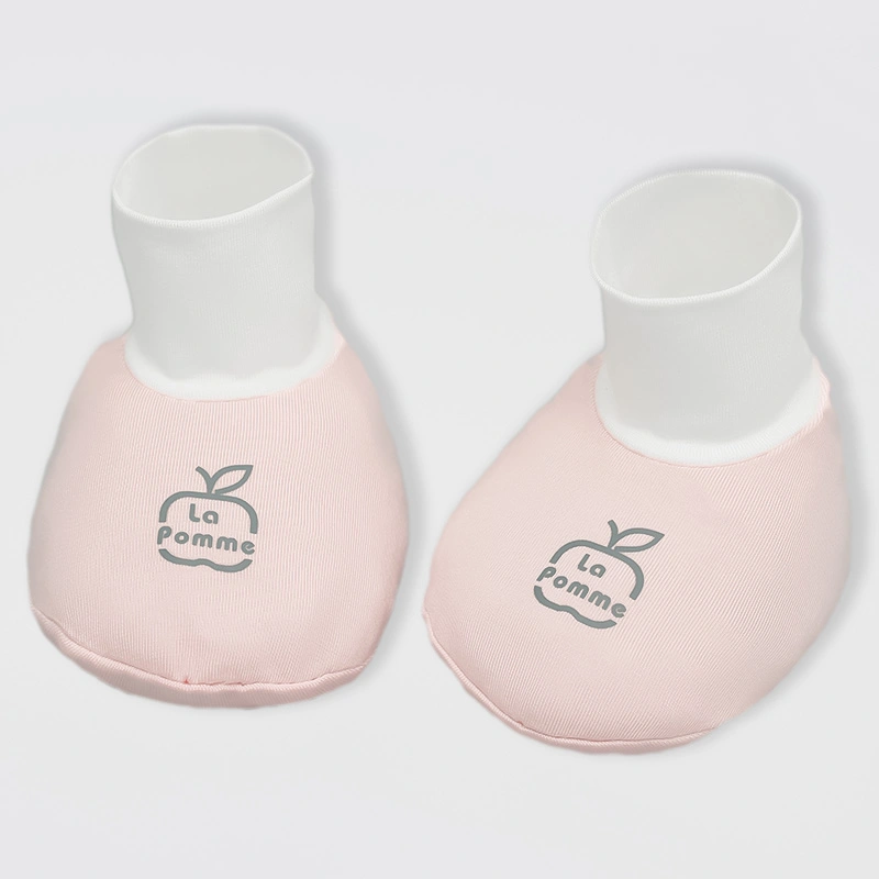 Set bao tay, bao chân hoa nhỏ ngọt ngào La Pomme màu be (0 - 3 tháng) 6