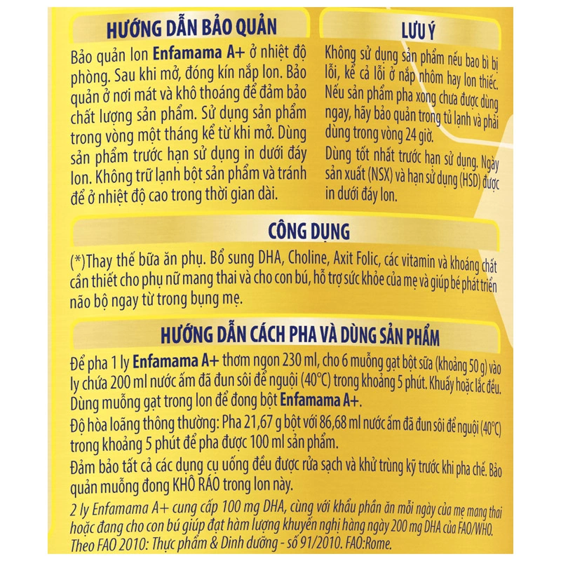 Sữa bầu Enfamama A+ 360° Brain Plus hương vani 400g 8