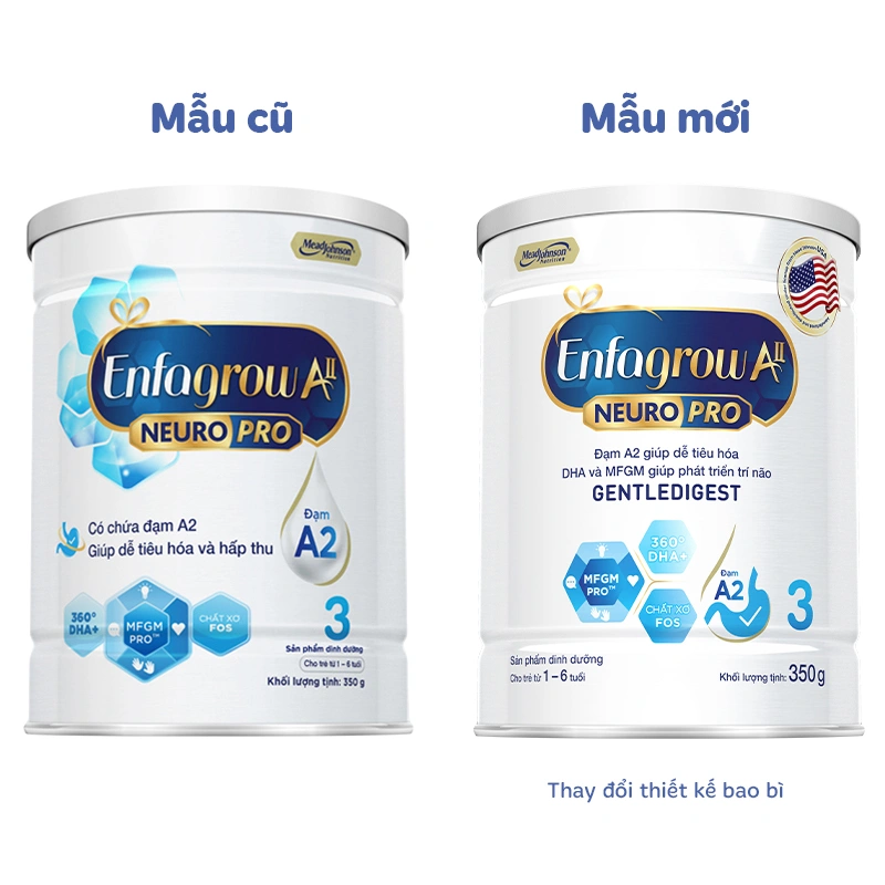 Sữa bột Enfagrow A2 Neuropro số 3 (đạm quý A2) 800g (1 - 6 tuổi) - Giao bao bì ngẫu nhiên 7