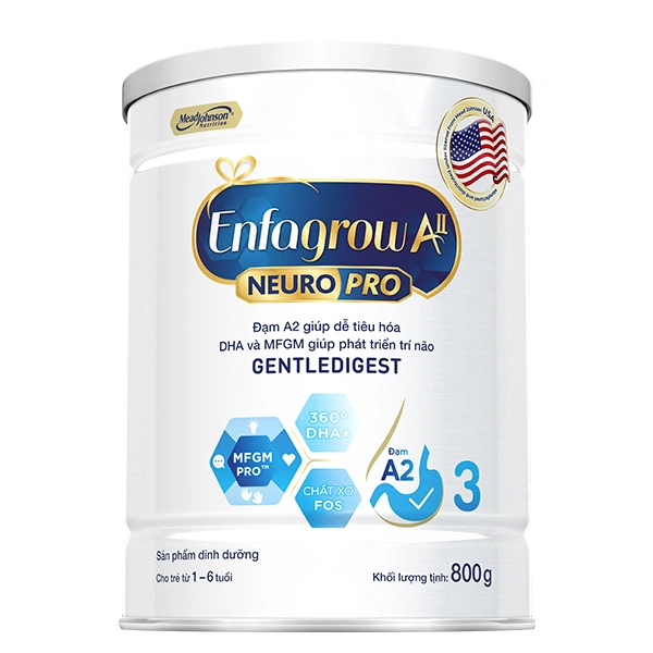 Sữa bột Enfagrow A2 Neuropro số 3 (đạm quý A2) 800g (1 - 6 tuổi) - Giao bao bì ngẫu nhiên 1