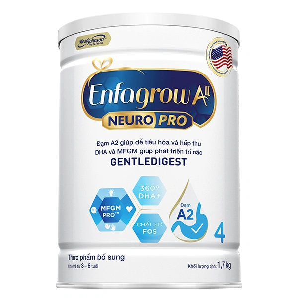 Sữa bột Enfagrow A2 Neuropro số 4 (đạm quý A2) 1.7 kg (3 - 6 tuổi) - Giao bao bì ngẫu nhiên 1