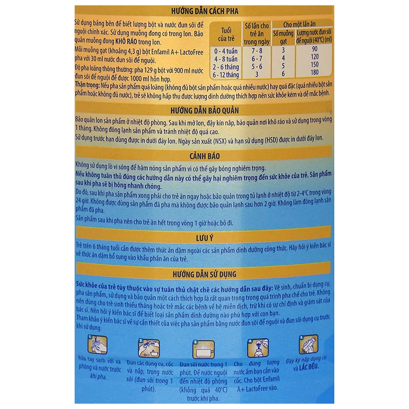 Sữa bột Enfamil A+ Lactofree 380g (0 - 12 tháng) dành cho trẻ không dung nạp đường lactose 10