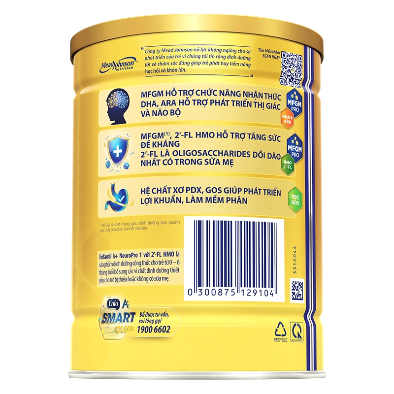 Sữa bột Enfamil A+ Neuropro số 1 830g (0 - 6 tháng) - Giao bao bì ngẫu nhiên 9