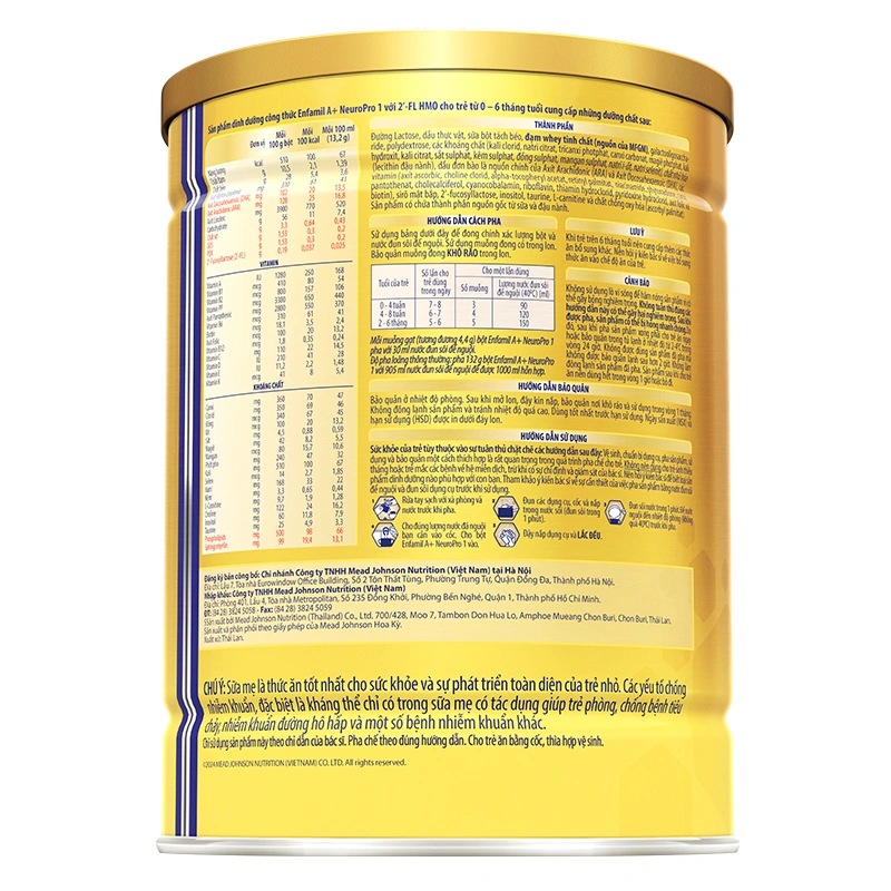Sữa bột Enfamil A+ Neuropro số 1 830g (0 - 6 tháng) - Giao bao bì ngẫu nhiên 10