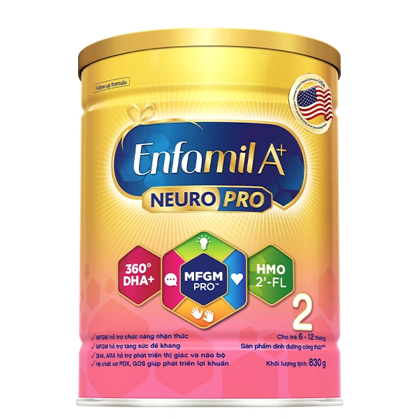 Sữa bột Enfamil A+ Neuropro số 2 830g (6 - 12 tháng) - Giao bao bì ngẫu nhiên 1