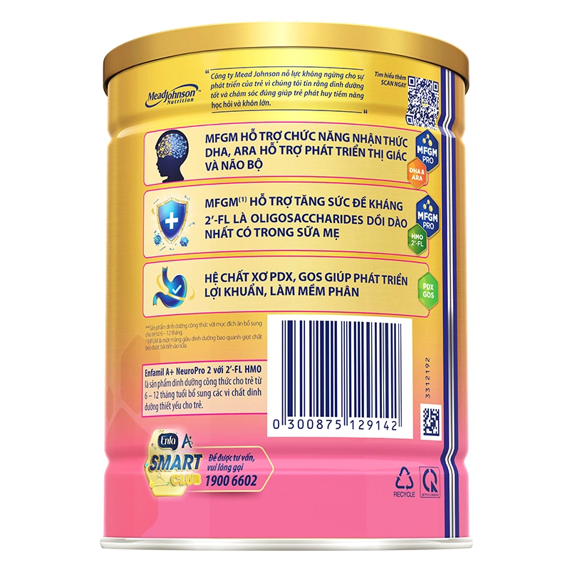 Sữa bột Enfamil A+ Neuropro số 2 830g (6 - 12 tháng) - Giao bao bì ngẫu nhiên 9