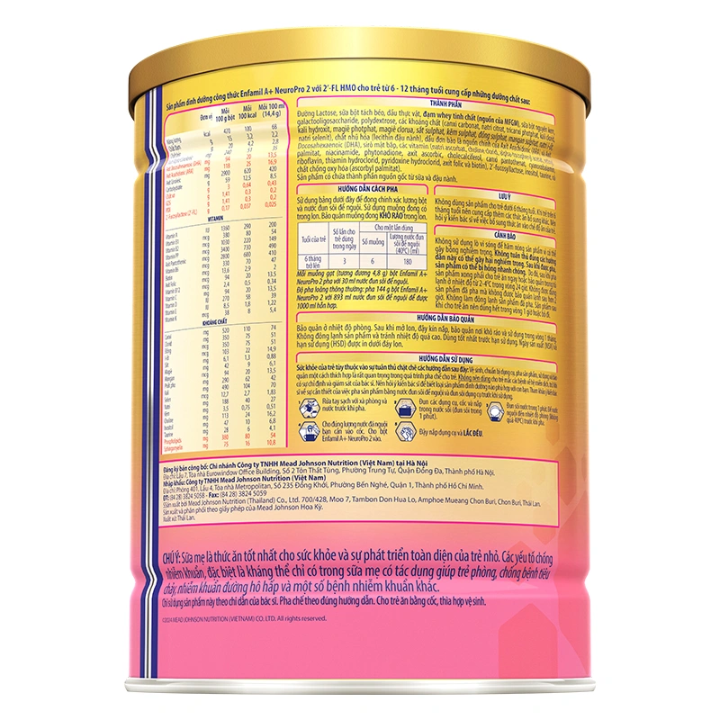 Sữa bột Enfamil A+ Neuropro số 2 830g (6 - 12 tháng) - Giao bao bì ngẫu nhiên 10