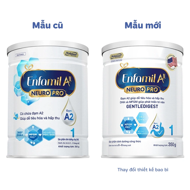 Sữa bột Enfamil A2 Neuropro Infant Formula số 1 (đạm quý A2) 350g (0 - 6 tháng) - Giao bao bì ngẫu nhiên 2