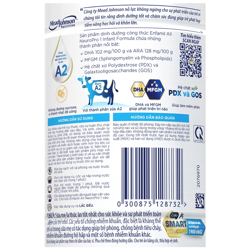 Sữa bột Enfamil A2 Neuropro Infant Formula số 1 (đạm quý A2) 350g (0 - 6 tháng) - Giao bao bì ngẫu nhiên 5