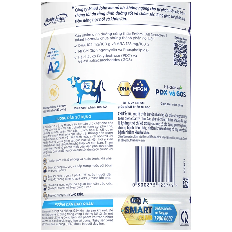 Sữa bột Enfamil A2 Neuropro Infant Formula số 1 (đạm quý A2) 350g (0 - 6 tháng) - Giao bao bì ngẫu nhiên 11