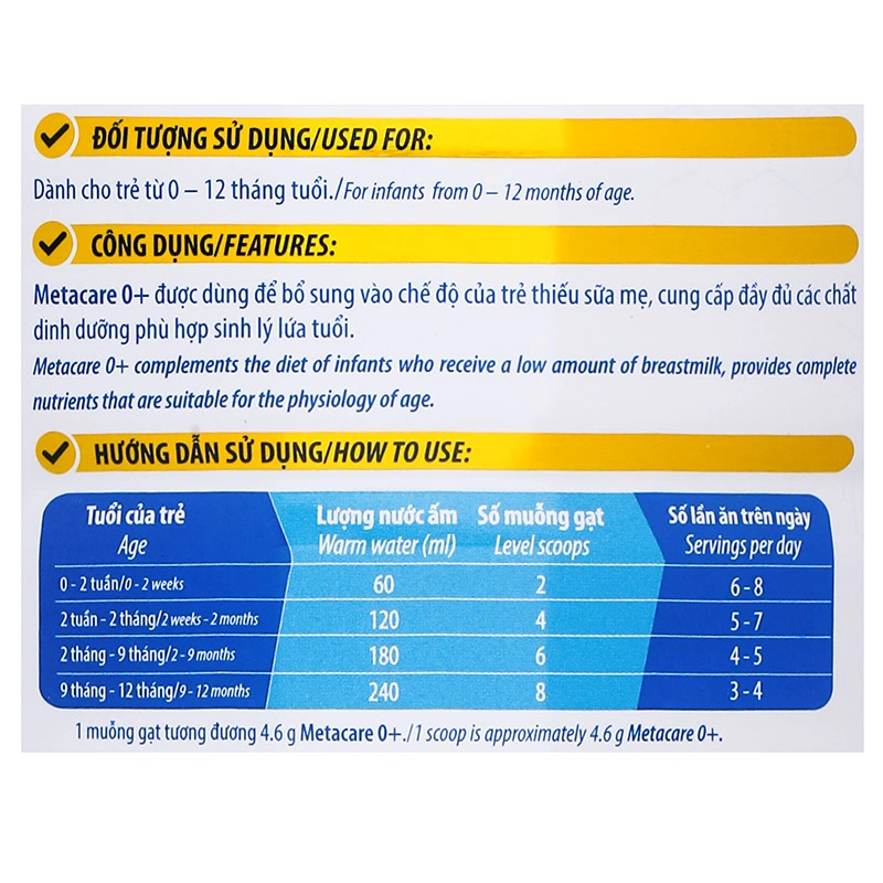 Sữa bột MetaCare Eco 0+ (sữa non) 800g (0 - 12 tháng) 11