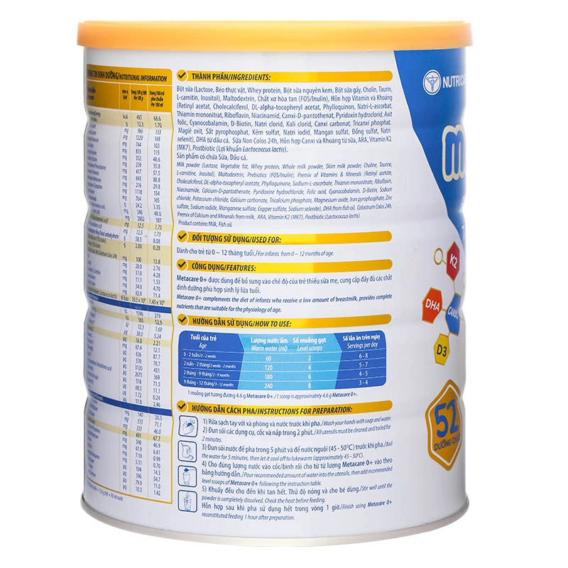 Sữa bột MetaCare Eco 0+ (sữa non) 800g (0 - 12 tháng) 3