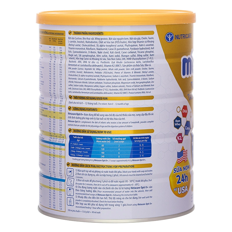 Sữa bột MetaCare Opti 0+ (sữa non) 800g (0 - 12 tháng) 5