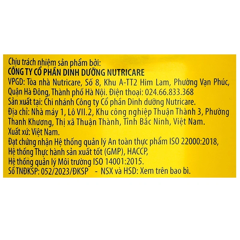 Sữa bột MetaCare Opti 1+ (sữa non) 850g (1 - 2 tuổi) 12