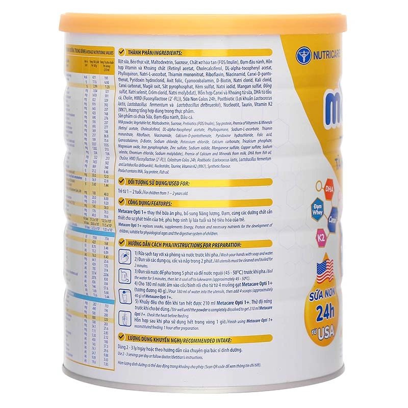 Sữa bột MetaCare Opti 1+ (sữa non) 850g (1 - 2 tuổi) 3