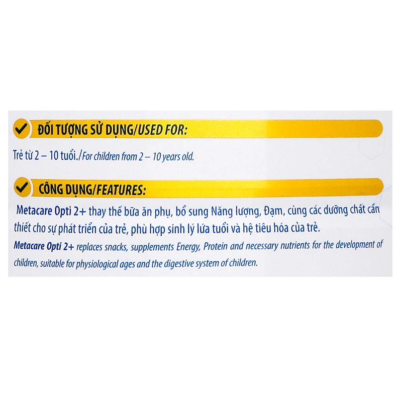 Combo 3 sữa bột MetaCare Opti 2+ (sữa non) 850g (2 - 10 tuổi) 11
