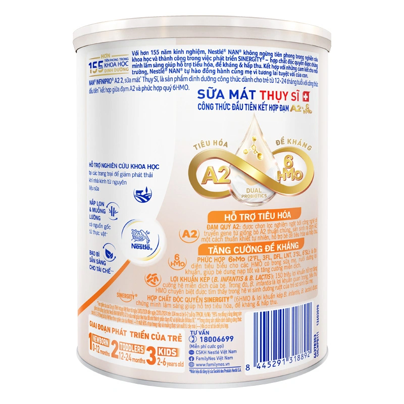 Sữa bột NAN InfiniPro A2 6HMO số 2 (đạm quý A2) 400g (1 - 2 tuổi) 2