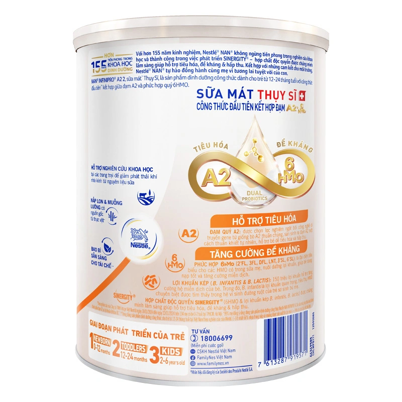 Sữa bột NAN InfiniPro A2 6HMO số 2 (đạm quý A2) 400g (1 - 2 tuổi) 10